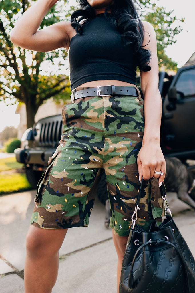 Camo cutie cargo shorts