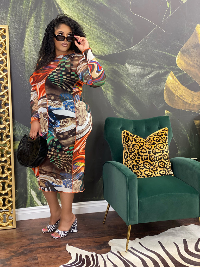 Jungle beast sheer dress