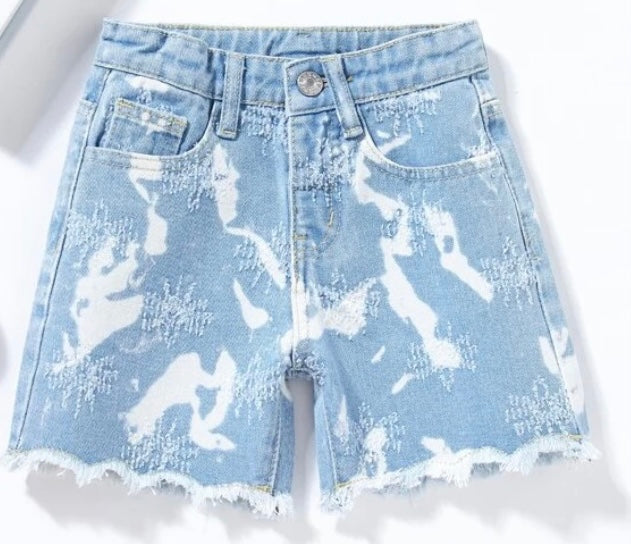 Bleachy clean denim shorts