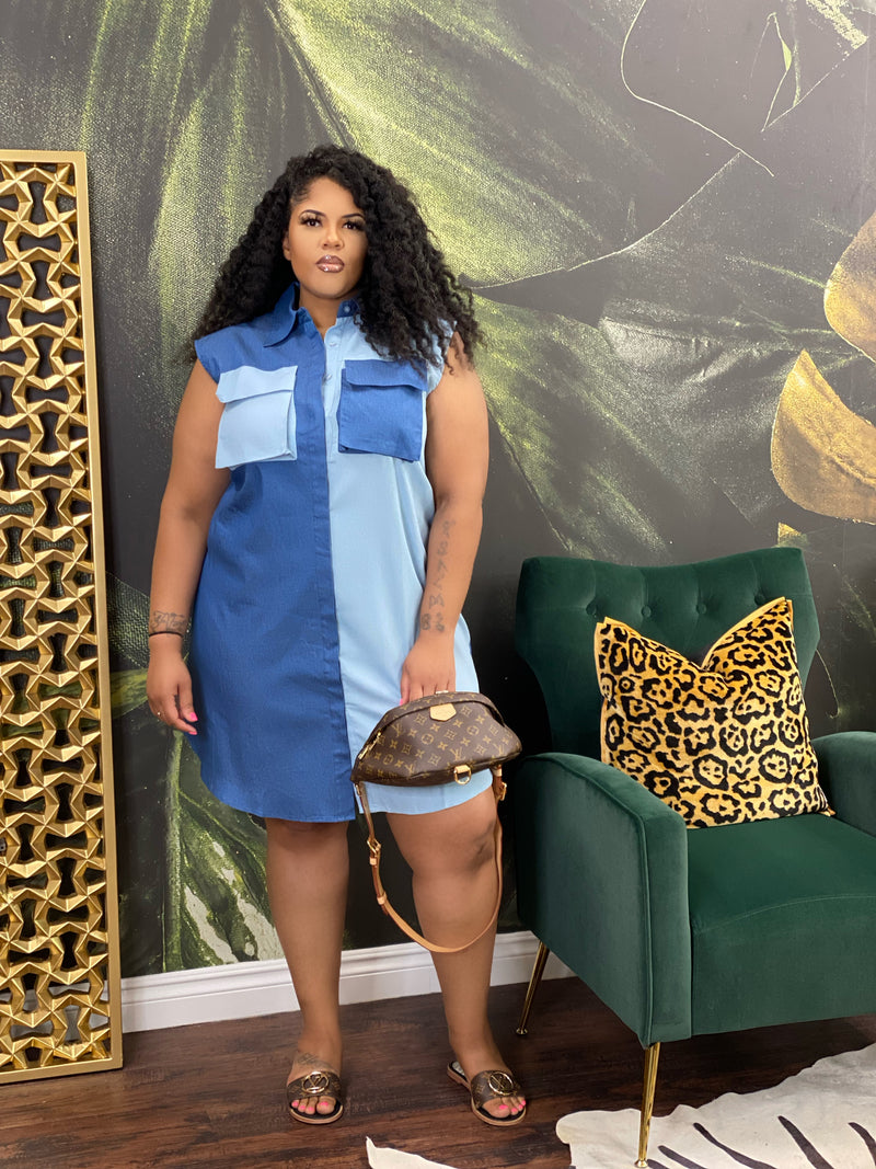 Half n Half denim dress